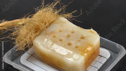 handcrafted bar of natural soap incorporating organic pumpkin fiber for exfoliation and skin wellness  focusing on health and natural ingredients