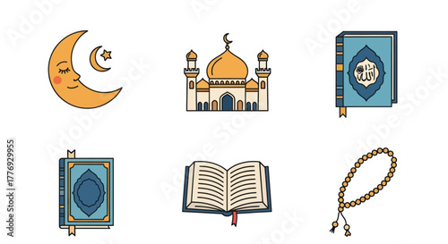 Islamic Symbols and Religious Elements Collection.