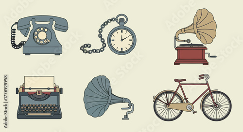 Vintage Technology and Transportation - A Collection of Classic Designs.
