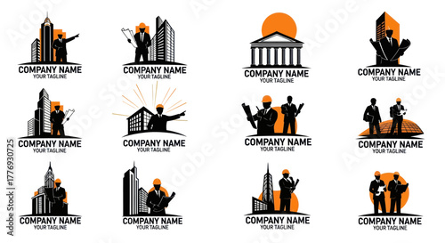 Architectural Design and Construction Company Logos.