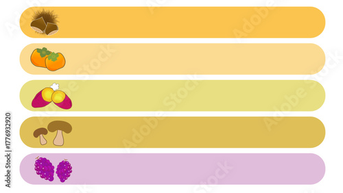 秋の味覚のフレームセット（ベクター）