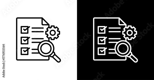 Quality Control  White Icon Set Design