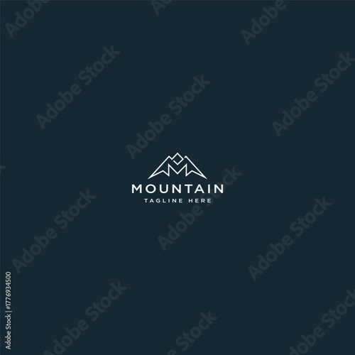 Mountain logo design template flat vector