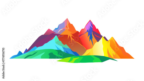 Colorful mountain range illustration