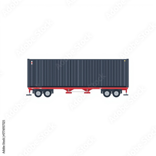Modern Cargo Container Trailer Vector Illustration