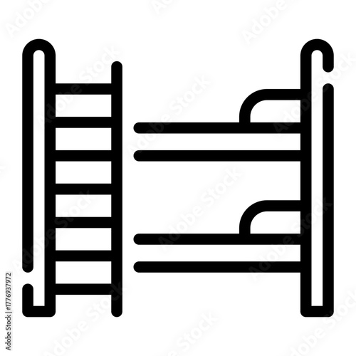 bunk bed line icon
