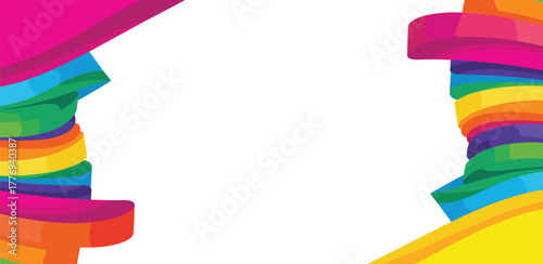 Vibrant abstract frame featuring a rainbow of colors, perfect for creative design projects and backgrounds