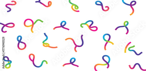 Abstract colorful twisted lines pattern on a white background
