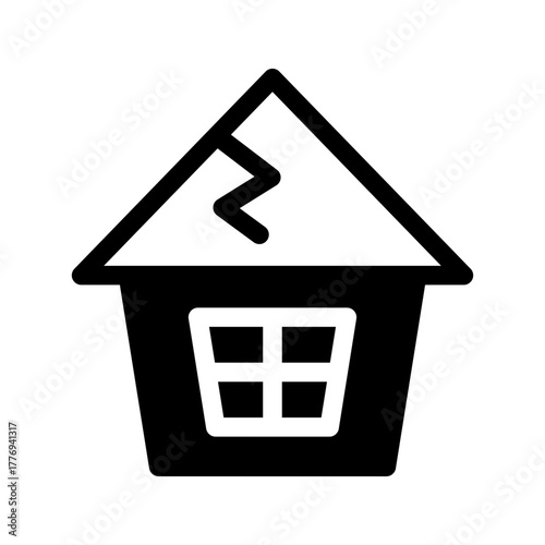 House Crack Icon Vector Symbol Design Illustration