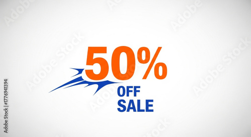50 off sale promotion isolated on white background
