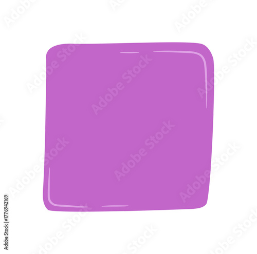 Hand drawn organic square shape frame in vibrant color. Blob form creates a fluid rectangle background, ideal as a quote textbox or message label with an abstract visual concept.
