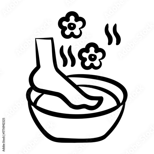 Foot Soak Icon - Handdrawn