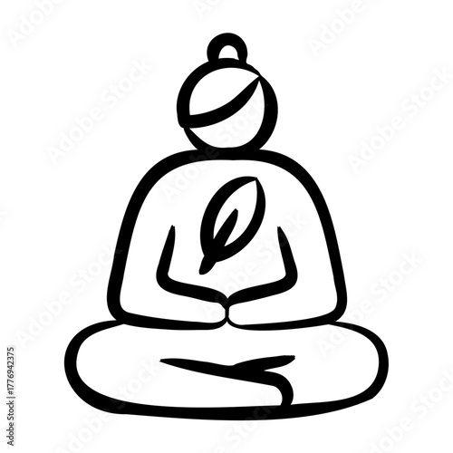 Relaxation Techniques Icon - Handdrawn