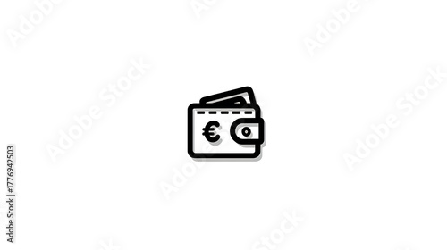 A wallet with a coin in it