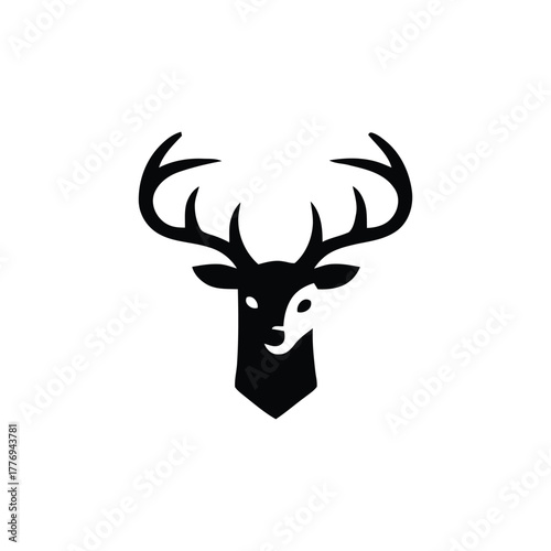 Deer head simple silhouette icon