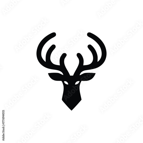 Reindeer head creative geometric emblem