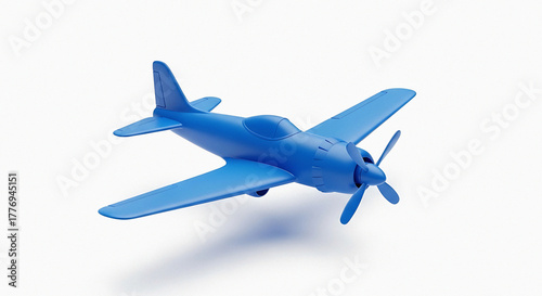 Wallpaper Mural Captivating deep blue vintage airplane model soaring on a clean white background, symbolizing adventure and exploration. Torontodigital.ca