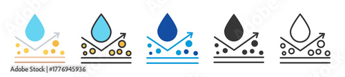 hydrophobic interaction icon set multi style various collection