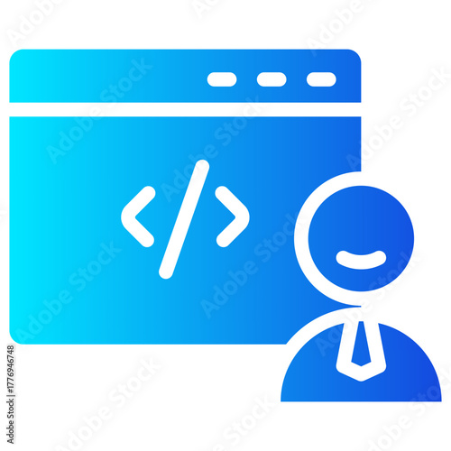 web developer gradient fill icon