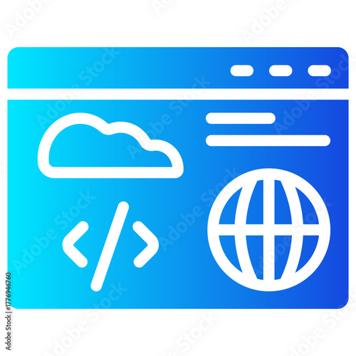 cloud service gradient fill icon