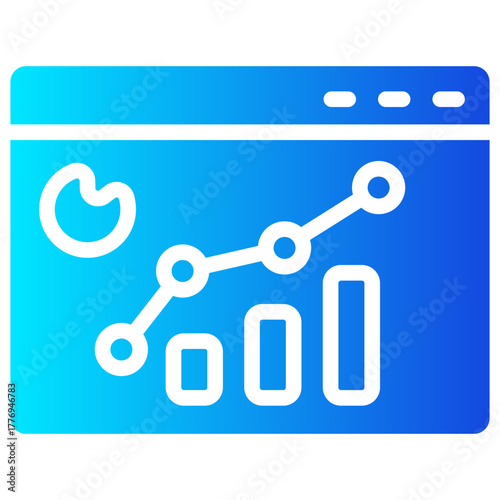 statistic gradient fill icon