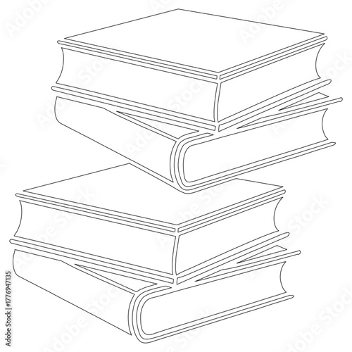 continuous line of books 