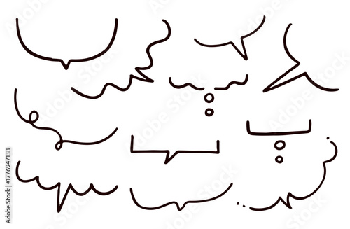 シンプルな手描きフキダシセット