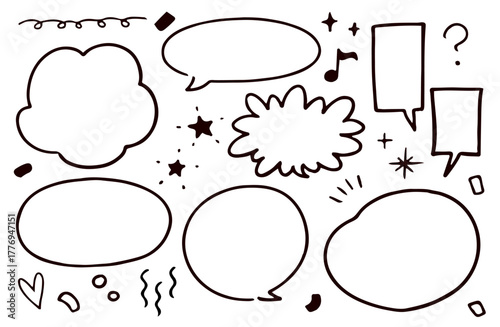 吹き出しとあしらいのセット