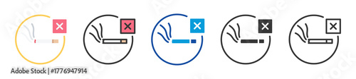 smoking cessation counseling icon set multi style various collection
