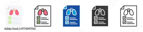 asthma assessment icon set multi style various collection
