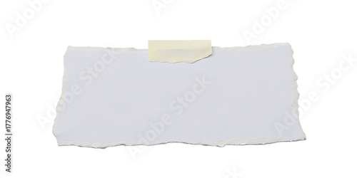 Wallpaper Mural A torn white paper note with a piece of tape attached isolated on transparent background Torontodigital.ca
