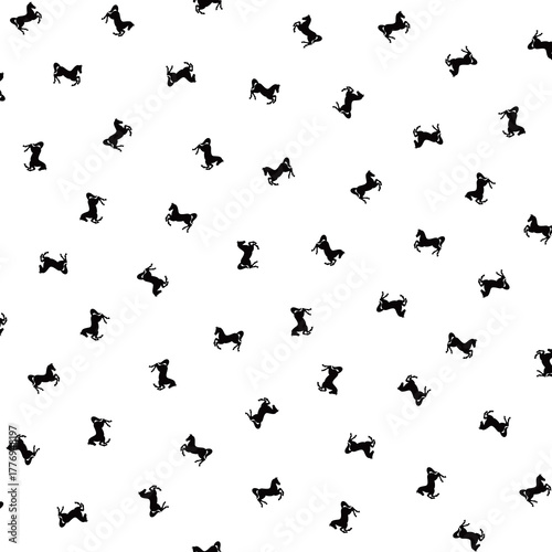 Simple and beautiful horse silhouette textile pattern,