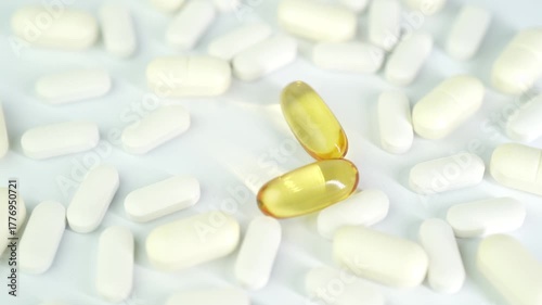 Medicine pill dan drugs capsules, vitamin food supplements medical pills