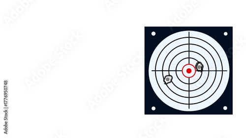 Target Board Animation in Flat Style for Shooting Practice Scene