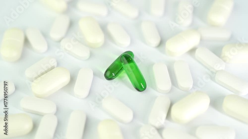 Medicine pill dan drugs capsules, vitamin food supplements medical pills