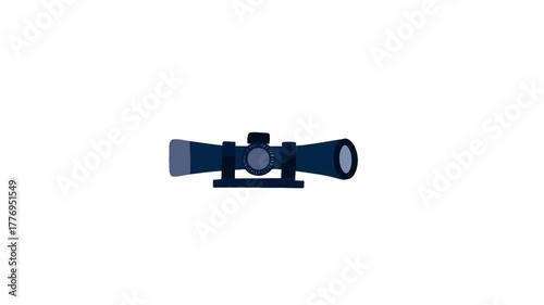 Rifle Scope Animation in Flat Style for Aiming or Shooting Footage