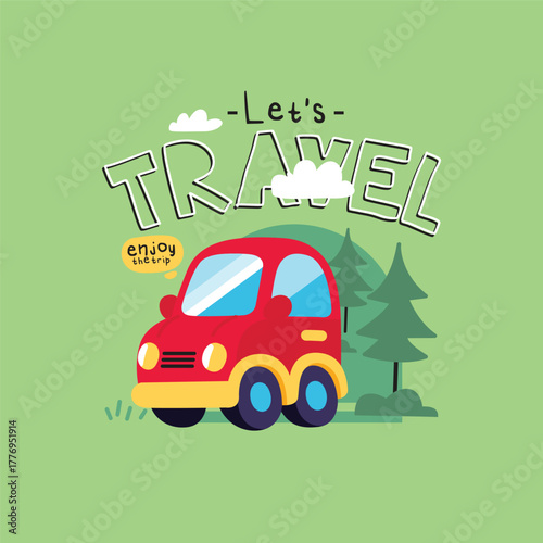 Car red vector set for kids product 