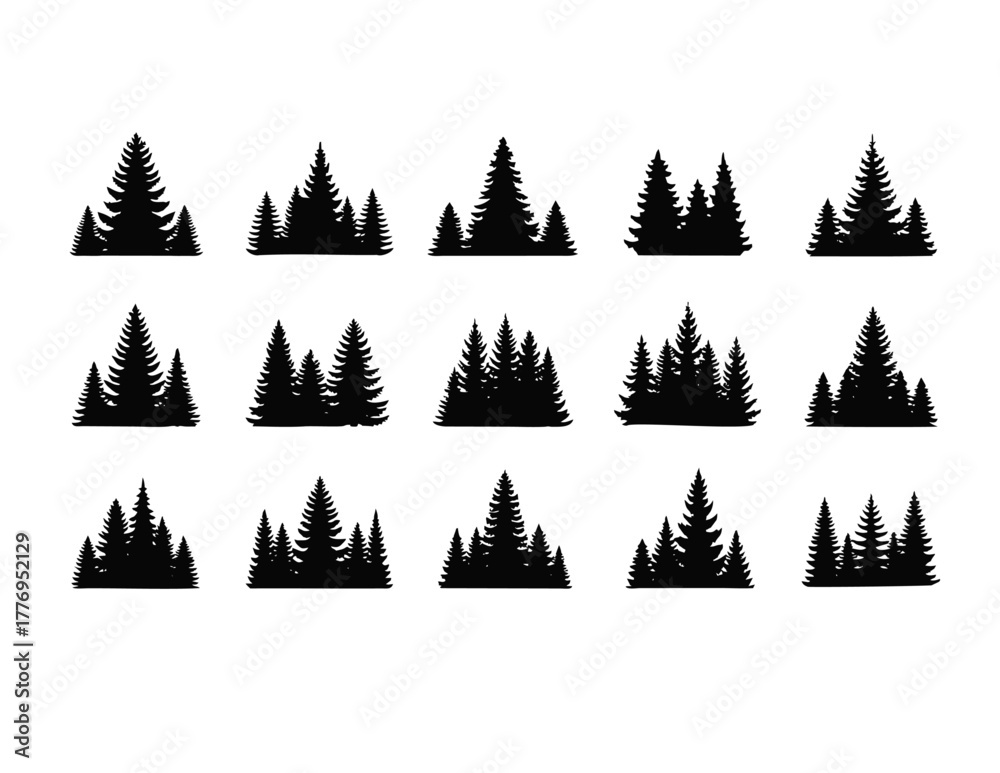 Obraz premium Minimalist flat vector tree illustration with clean lines and geometric shapes in natural green tones. Perfect for eco-friendly themes, environmental campaigns, nature backgrounds, educational materia