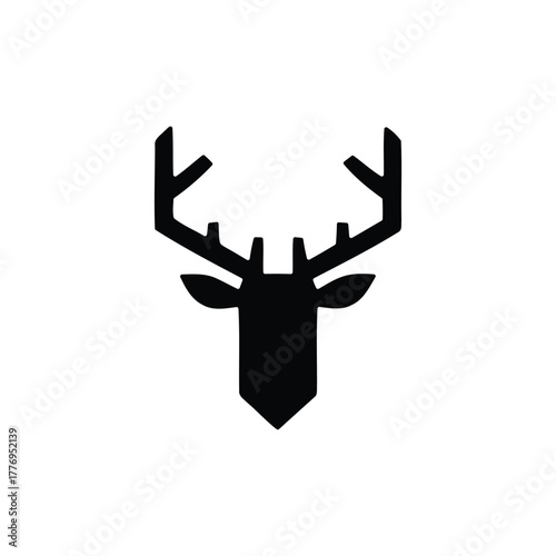 Deer head with antlers silhouette