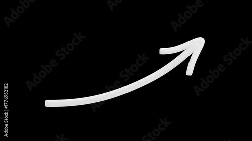 3D Scribble Up Arrow | Alpha Channel