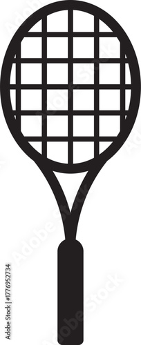 Minimalist Tennis Racket Vector Icon