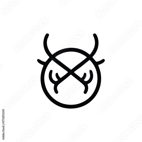 Wiccan symbol isolated within circle