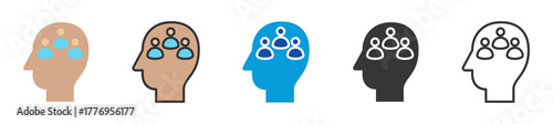 social psychology icon set multi style various collection