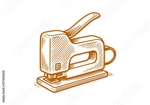 Stapler hand drawn simple  vector illustration