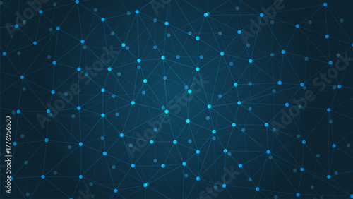 Technology network internet connection. Abstract plexus technology futuristic network blue background