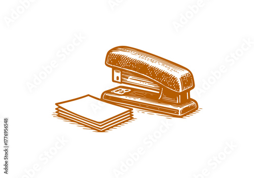 Stapler hand drawn simple  vector illustration