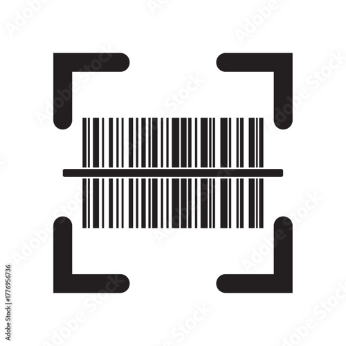 barcode scanning flat icon vector