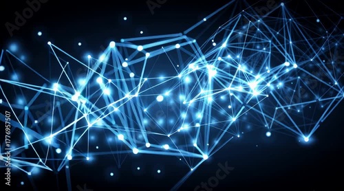 Abstract blue network connectivity background for tech and digital design.