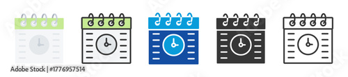 schedule icon set multi style various collection