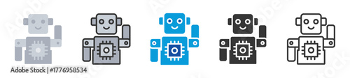 robotic icon set multi style various collection
